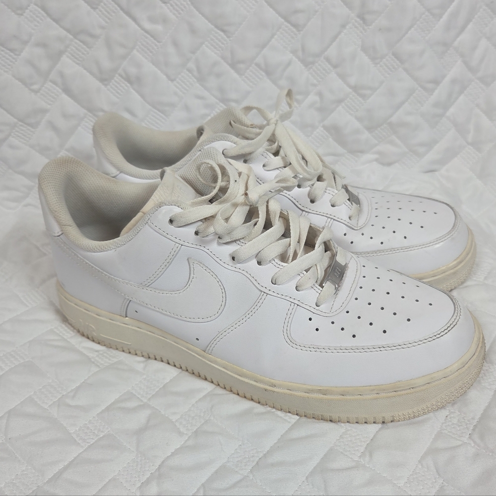 Nike Air Force 1 Low Sneakers In All White Color-way Size 12 Men’s